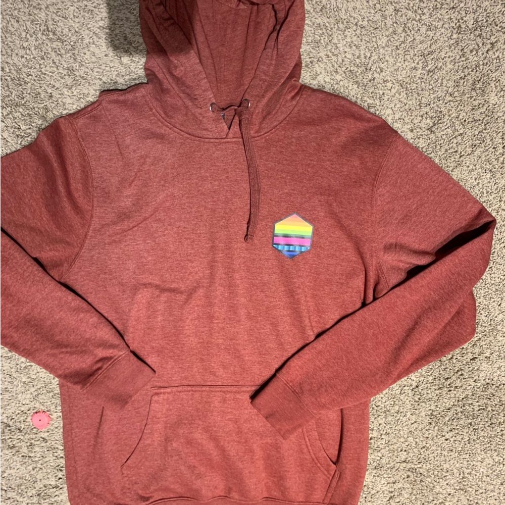COPY - District sweatshirt rust brown : orange / rust red colored small zip up …